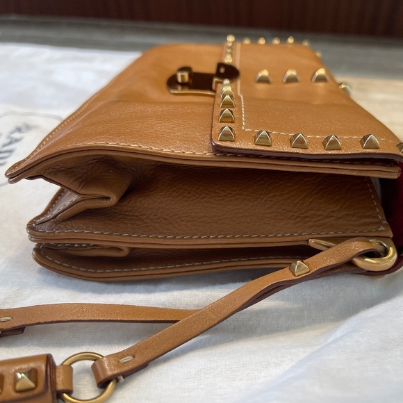 PRADA LEATHER STUDDED CHAIN SHOULDER BAG - Picture 7 of 13